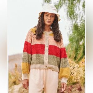 The Great - The Bold Striped Sophomore Cardigan in Carousel Stripe sz 0/XS/S